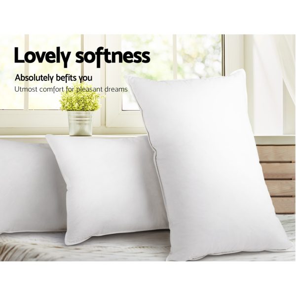 Bedding Set of 4 Medium & Firm Cotton Pillows – SINGLE