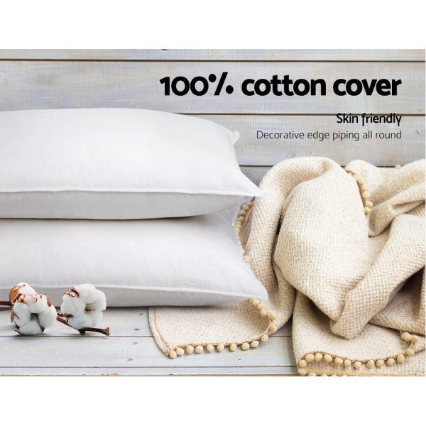 Bedding Set of 4 Medium & Firm Cotton Pillows – SINGLE