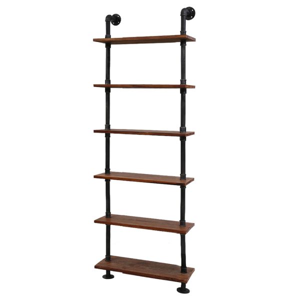 Rustic Wall Shelves Display Bookshelf Industrial DIY Pipe Shelf Brackets – 200x25x60 cm