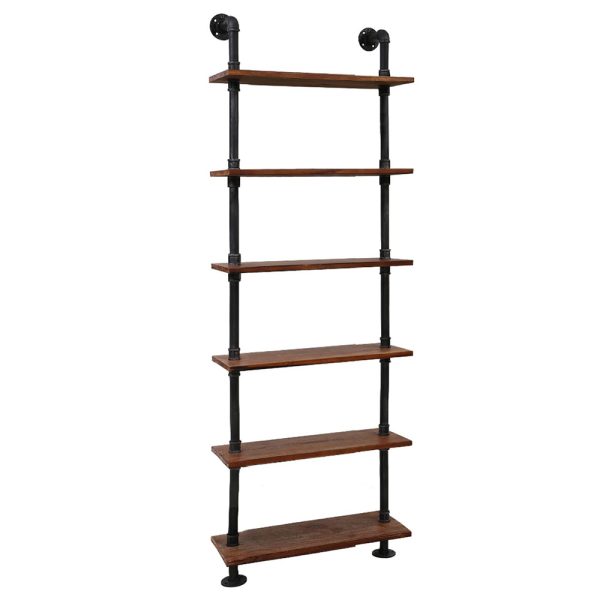 Rustic Wall Shelves Display Bookshelf Industrial DIY Pipe Shelf Brackets – 200x25x60 cm