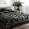 Bedding Faux Mink Quilt Charcoal – SINGLE