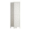 Carencro Room Divider Screen Privacy Wood Dividers Stand – White, 3 Panel
