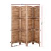 Brooksville Room Divider Privacy Screen Foldable Partition Stand – Brown, 4 Panel