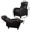 PU Leather Reclining Armchair – Black