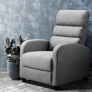 Luxury Recliner Chair Chairs Lounge Armchair Sofa Leather Cover – Grey