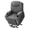 Electric Recliner Lift Chair Massage Armchair Heating PU Leather – Grey