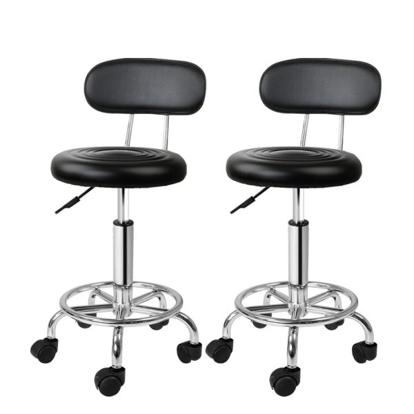 Salon Stool Swivel Chair Backrest Barber Hairdressing Hydraulic Height