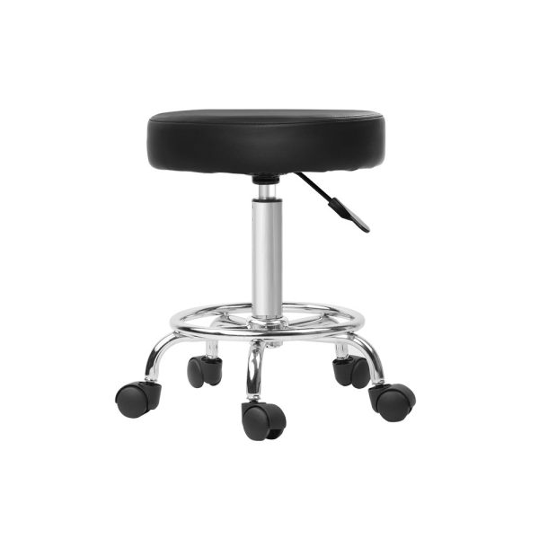 Round Salon Stool PU Swivel Barber Hair Dress Chair Hydraulic Lift