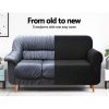 High Stretch Sofa Cover Couch Lounge Protector Slipcovers 3 Seater – Black