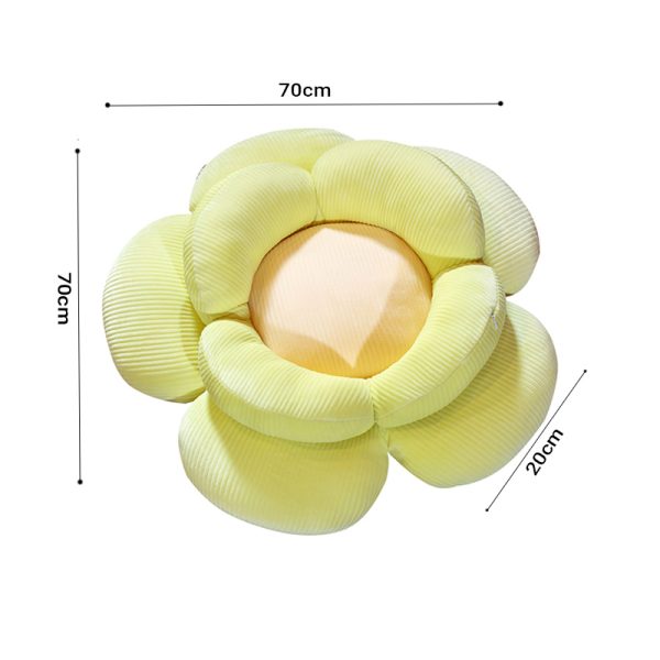 Double Flower Shape Cushion Soft Bedside Floor Plush Pillow Home Decor