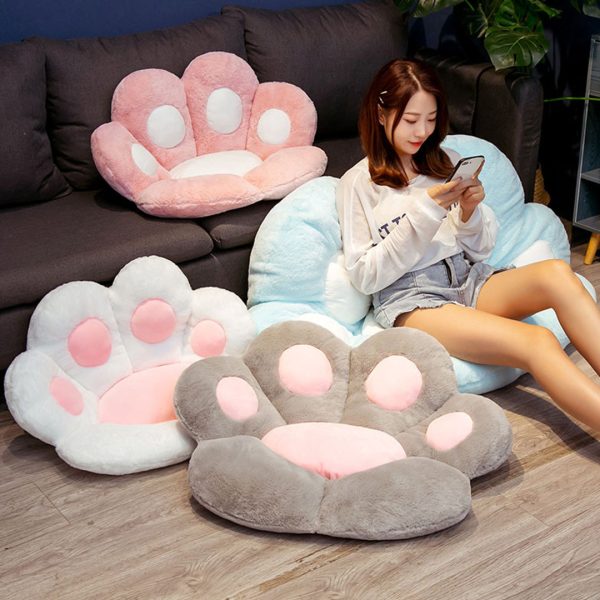 Paw Shape Cushion Warm Lazy Sofa Decorative Pillow Backseat Plush Mat Home Decor