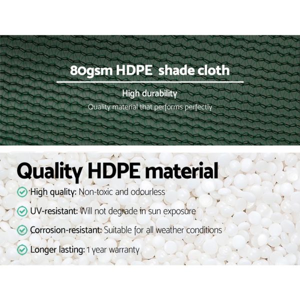 30% UV Shade Cloth Shadecloth Sail Garden Mesh Roll Outdoor – 1.83×20 m, Green