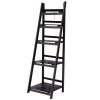 Display Shelf 5 Tier Wooden Ladder Stand Storage Book Shelves Rack – Coffee