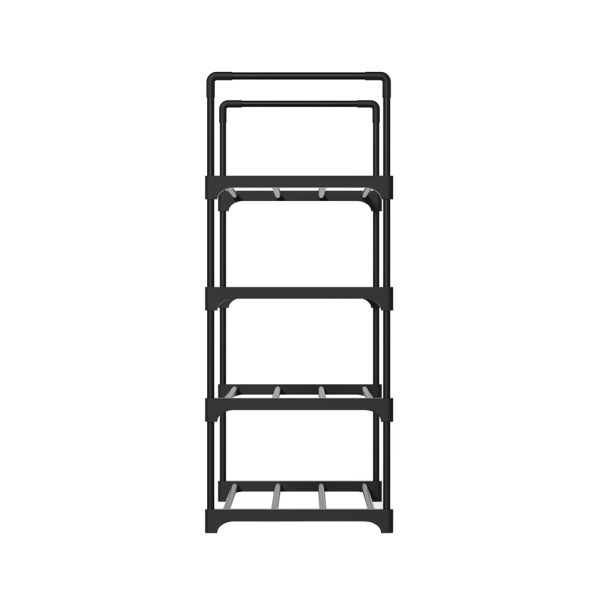 Shoe Rack Stackable Shelves 4 Tiers Shoes Storage Stand Black – 55x28x73 cm