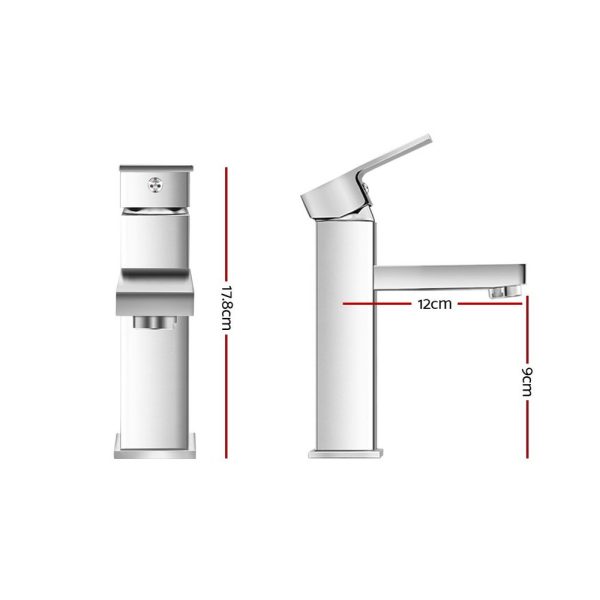 Basin Mixer Tap Faucet Bathroom Vanity Counter Top WELS Standard Brass – Silver