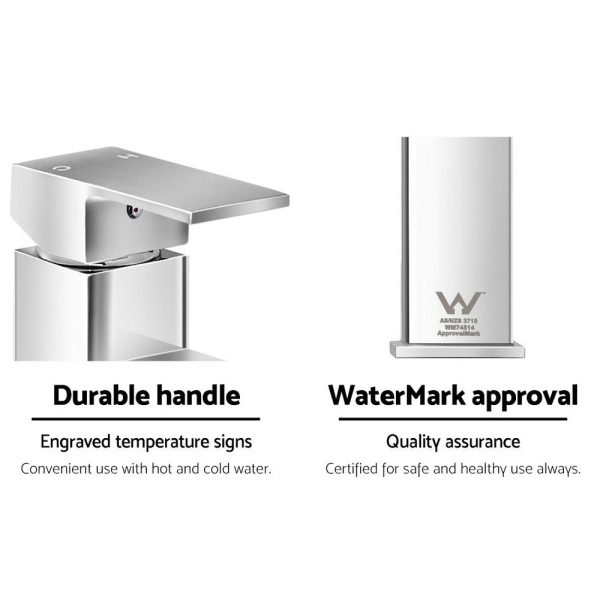 Basin Mixer Tap Faucet Bathroom Vanity Counter Top WELS Standard Brass – Silver