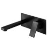 WELS Bathroom Tap Wall Square Black Basin Mixer Taps Vanity Brass Faucet – Black