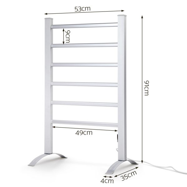 Electric Heated Towel Rail Rails Warmer Rack Aluminium