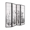 Almondbury Room Divider Screen Door Stand Privacy Fringe Wood Fold Blossom – 4 Panel