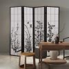 Almondbury Room Divider Screen Door Stand Privacy Fringe Wood Fold Blossom – 4 Panel