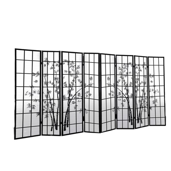 Scituate Free Standing Foldable Room Divider Privacy Screen Bamboo Print