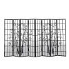 Scituate Free Standing Foldable  Room Divider Privacy Screen Bamboo Print – 8 Panel