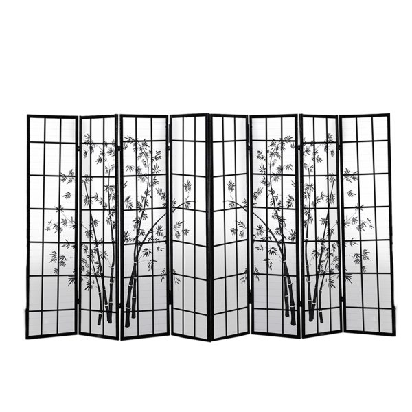 Scituate Free Standing Foldable Room Divider Privacy Screen Bamboo Print