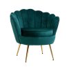 Armchair Lounge Chair Accent Armchairs Retro Lounge Accent Chair Single Sofa Velvet Shell Back Seat – Green