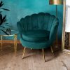 Armchair Lounge Chair Accent Armchairs Retro Lounge Accent Chair Single Sofa Velvet Shell Back Seat – Green