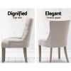 Set of 2 Dining Chair Beige CAYES French Provincial Chairs Wooden Retro Cafe – Cream Beige, Polyester