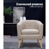 ADORA Armchair Tub Chair Single Accent Armchairs Sofa Lounge Fabric – Beige