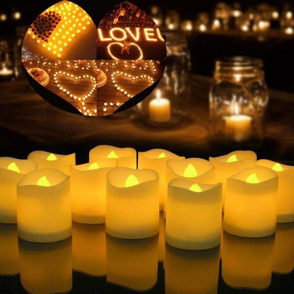 Flameless LED Tea Light Tealight Candle Wedding Decoration – 24