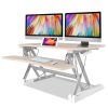FORTIA Height Adjustable Standing Desk Riser Sit/Stand Computer Desktop Office. – Beech