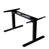 FORTIA Height Adjustable Standing Desk Frame Only Sit Stand Electric Office – Black