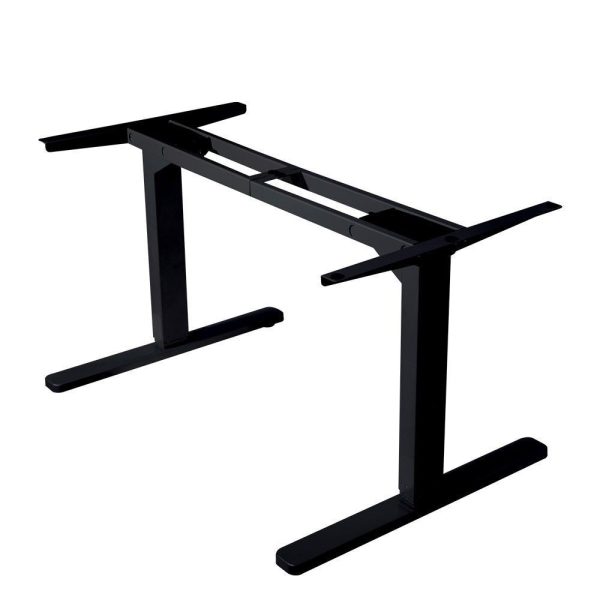 FORTIA Height Adjustable Standing Desk Frame Only Sit Stand Electric Office – Black