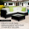 LONDON RATTAN 1pc Coffee Table Outdoor Wicker Sofa Furniture Lounge Garden. – Black