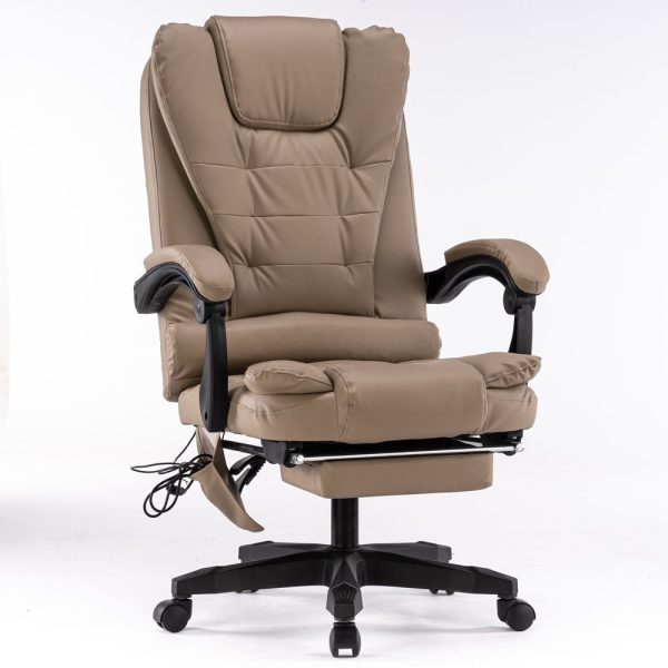 8 Point Massage Chair Executive Office Computer Seat Footrest Recliner Pu Leather