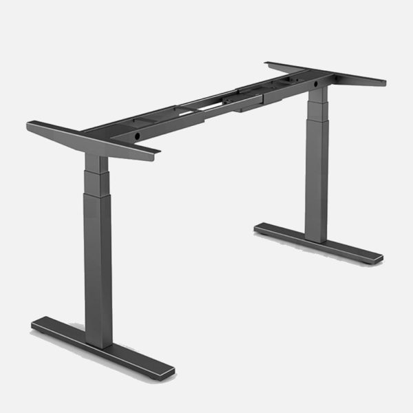 Standing Desk Height Adjustable Sit Grey Stand Motorised Dual Motors Frame – 120 cm, Black