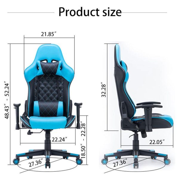 Gaming Chair Ergonomic Racing chair 165° Reclining Gaming Seat 3D Armrest Footrest