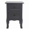 Dardenne French Bedside Table Nightstand Set of 2 – Grey