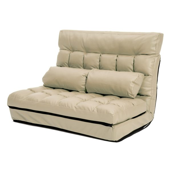 La Bella Double Seat Couch Bed Sofa Gemini Leather – Beige