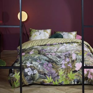 Charming Green Cotton Sateen Quilt Cover Set King