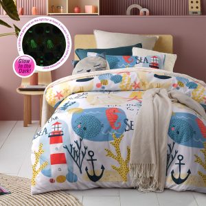 Seaside Glow in the Dark Quilt Cover Set Double