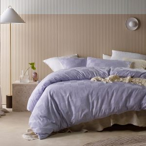 Tipo Lilac Chenille Quilt Cover Set Single