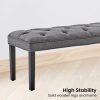 Cate Button-Tufted Upholstered Bench by Sarantino – Dark Grey