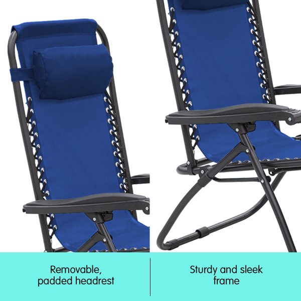Zero Gravity Reclining Deck Chair – Blue