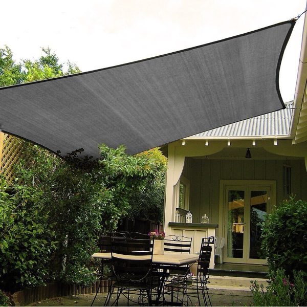 Wallaroo Outdoor Sun Shade Sail Canopy Grey Rectangle