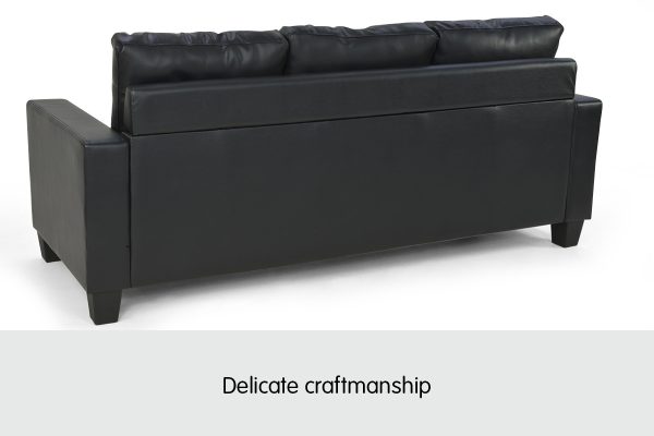 Hersham Corner Sofa Lounge Couch with Chaise – Black