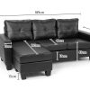 Hersham Corner Sofa Lounge Couch with Chaise – Black