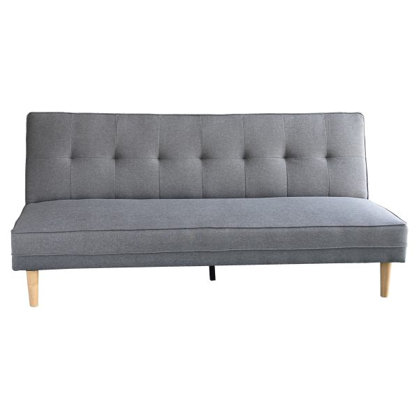 Padiham 3 Seater Linen Sofa Bed Couch with Pillows – Light Grey